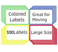 6" x 4" Large Moving Labels for Boxes, Packing Supplies for Moving Color Coded Blank Labels Stickers for Home Organization Projects, Kitchen, Storage Bins.