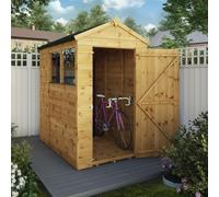 Mercia 6' x 4' Shiplap Apex Shed, Brown