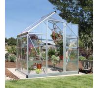 6 x 4 Palram - Canopia Harmony Greenhouse - Aluminium Frame in Silver with Clear Polycarbonate Glazing