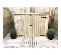 6 x 4 Pressure Treated Tongue And Groove Bike Store With Double Doors Marlborough Natural One Size