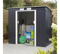 6 x 4 Rowlinson Trentvale Pent Metal Shed In Dark Grey - With Assembly