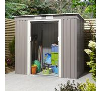 6 x 4 Rowlinson Trentvale Pent Metal Shed in Light Grey - With Foundation Kit and Assembly