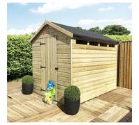 6 x 4 Security Pressure Treated Apex Shed with a Single Door Marlborough Natural One Size
