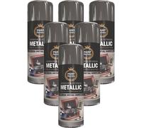 6 x 400ml Gun Grey Spray Paint Metallic Aerosol Auto Car Wood Plastic