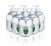 6 x 480ml Hand Sanitiser Gel by PeppyPure - Made With 75% Plant-Based Alcohol - Kills 99.9% of Bacteria - EU Compliant
