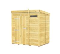 6 x 5 Feet Pent Security Shed - Single Door - L147 x W185 x H201 cm Buttercup Farm Brown One Size