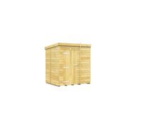 6 x 5 Feet Pent Shed - Single Door W/O Windows - L147 x W185 x H201 cm Buttercup Farm Brown One Size