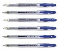 6 x 5 Star Blue Roller Gel Pen Clear Barrel 1.0mm Tip 0.5mm Line