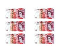 6 x £50 Notes Twenty Pound Note Cake Decoration Topper in Icing, Wafer or Wafer Card (Wafer)