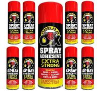 6 X 500ml Adhesive Spray Strong As An Ox Extra Strong Glue For Carpet Card Paper