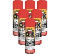 6 x 500ml Adhesive Spray Strong for Card Carpet tiles Extra Strong