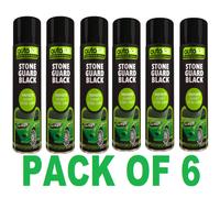 6 x 500ml Autotek Stone Black Guard Protects Against Chips Aerosol Spray Paint