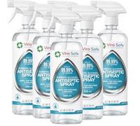6 x 500ml Vira Safe 80% Pure Rubbing Alcohol Antiseptic Spray 500ml - Multipurpose Cleaning & Disinfecting Solution for Home, First Aid, Electronics, Glass & Stainless Steel (6 x 500ml)