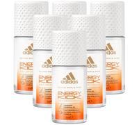 6 x 50ml Adidas 24H Deodorant Roll On - Energy Kick (Mandarin)