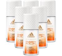 6 x 50ml Adidas 24H Deodorant Roll On - Energy Kick (Mandarin)