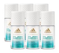 6 x 50ml Adidas Active Skin & Mind 24H Deodorant Roll On - Pure Fresh