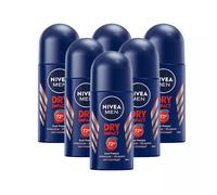 6 x 50ml Nivea Men Dry Impact Anti-Perspirant Deodorant Roll On 72h