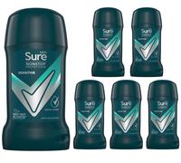 6 x 50ml Sure Men Sensitive Anti-Perspirant Deodorant Stick 72h Protection