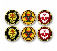 6 x 5cm Biohazard Warning Vinyl Sticker Laptop Car Skateboard Zombie Alien #9762 (5cm Wide x 5cm Tall)