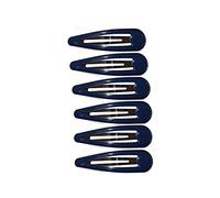 6 x 5cm Navy Blue Bendies Sleepies Snap Clips Hair Clips Slides School Colours for Women Girls by Glitz4Girlz