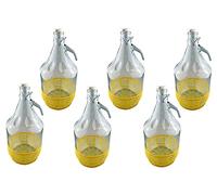 6 x 5l Glass Wine Making demijohns/carboys with Protective Bases and flip top caps