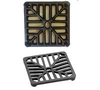 6" x 6" 152mm x 152mm 9mm thick Square Cast Iron Gully Grid / Grate Heavy Duty Drain Cover Black Satin Finish