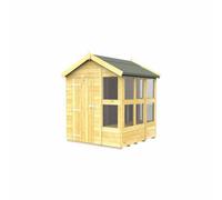 6 x 6 Feet Apex Potting Shed - Wood - L187 x W175 x H217 cm Buttercup Farm Brown One Size