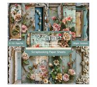 6 x 6 In Scrapbook Paper Pad Cardstock,24 Sheets Garden Pattern Design Floral Decorative Decoupage for Photo Album Card Making Folded Supplies Gift Wrapping Junk Journals DIY Crafts