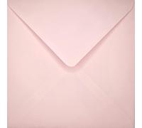 6 x 6 Inch Light Pink Envelopes - 155 x 155mm Square Gummed Envelopes for Greeting Cards & Invitations, Pack of 50