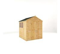 6 x 6 Wooden Garden Shed Tongue Groove Apex Roof Windows Single Door