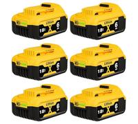 6 x 6000mAh Lithium-ion Battery Replacement for Dewalt 18V XR DCB182 DCB184 DCB200 DCB184 DCB101 DCB107 DCB112 DCB105 DCB115 DCB203