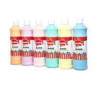 6 X 600ml Bottles Scola PASTEL Colour Artmix Ready Mix Poster Paint AMPS600/6A