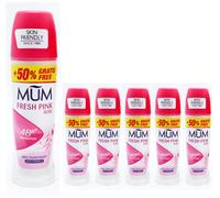 6 x 75ml Mum Roll On Fresh Link Rose 48H Anti Perspirant Deodorant Alcohol Free