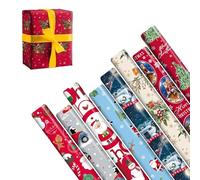 6 X 7M Cute Christmas Wrapping Paper Roll (42 Meters) Ideal for Xmas, Festive Season - Gift Wrapping Paper for Party, Birthday & Xmas Gifts Sold By ANGIX LTD