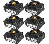 6 X 8.0Ah Lithium Battery Replacement for Makita Battery 18V, Compatible with Makita 18V Batteries BL1860 BL1840 BL1830 BL1820 BL1815 BL1835 BL1845 Cordless Tools with LED Indicator