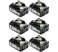 6 x 8.0Ah Replacement for Makita 18V Batteries Upgraded Lithium-ion Battery | Compatible with Makita Battery BL1860B BL1860 BL1840 BL1820 BL1815 BL1835 BL1845 BL1830 BL1850B with LED Indicator