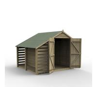 Forest Garden 4LIFE Apex Shed 6x8 2 Door No Window w/ LeanTo
