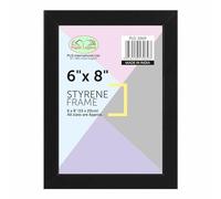 6 X 8 Inches Picture Frame with Clear Styrene Front Window 15cm X 20cm Rectangular Flat Border Photo Frames to Hang on the Wall or Place on the Table to Decorate the Home School Office (Black)