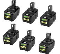 6 X 8000mAh18-Volt Replacement Battery for Ryobi 18V Battery Compatible with Ryobi 18V RB18L50 RB18L40 RB18L25 RB18L15 RB18L13 P102 P103 P104 P105 P106 P107 P109 Cordless Tools with LED Indicator