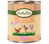 6 x 800g Lukullus Wet Dog Food - 5 + 1 Free! * - Junior Chicken & Veal (6 x 800g)