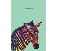 6" x 9" Double Zebra in Seafoam Green - 120 page Notebook: Blank lined paper high quality gloss Hardback cover By Elizabeth Banks