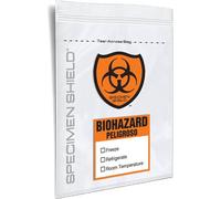 6" x 9" x 2 mil Clear Plastic Zip Top Specimen Bag with Paperwork Pouch, 4-Color Biohazard Symbol & Processing Checkboxes, Tear Line (Case of 1,000)