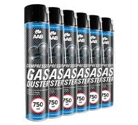 6 x AABCOOLING Compressed Gas Duster 750ml - Compressed Air for Cleaning Computer, Keyboard, and Other Office Equipment, Laptop Cleaner, PC Cleaning Kit, Air Duster, Can of Air, Aerosol, Canned Air