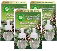 6 X Air Wick Electrical Plugin Oil Refills - Forest Pine & Snowflakes