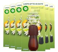 6 x Air Wick Essential Mist Air Freshener Refill Orange Blossom & Lime Air Freshner 20ml