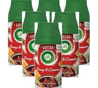 6 x Air Wick Freshmatic Spray Refill 250ml - Orange & Cinnamon (Mulled Wine)