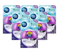 6 x Ambi Pur Toilet Liquid Rim Block (Holder + Refill 55 ml) - Lavender & Rosemary