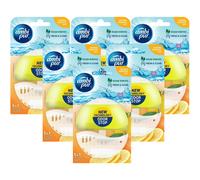 6 x Ambi Pur Toilet Liquid Rim Block (Holder + Refill 55 ml) - Lemon & Mandarin