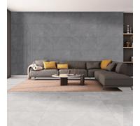 6 X Armo Charcoal Stone Effect Matt Porcelain Indoor Wall & Floor Tiles - Total Coverage 4.32M2 (1200mm X 600mm Per Tile)