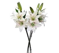 6 x Artificial Ivory Tiger Lily Flower Sprays